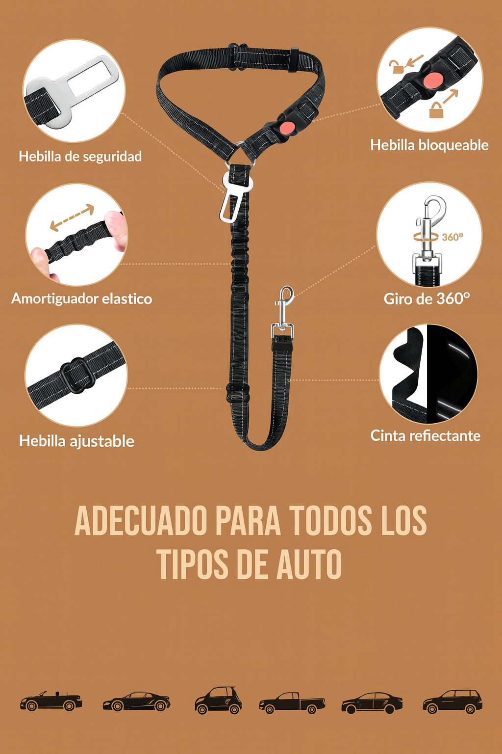 Cinturón de seguridad con sistema anti-tirones.